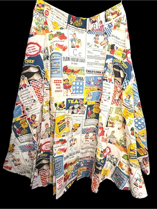 Tulip B Dresses & Skirts - Tulip B Vintage Style Circle Skirt Retro Kitchen Ads Print A-Line Pockets NWT